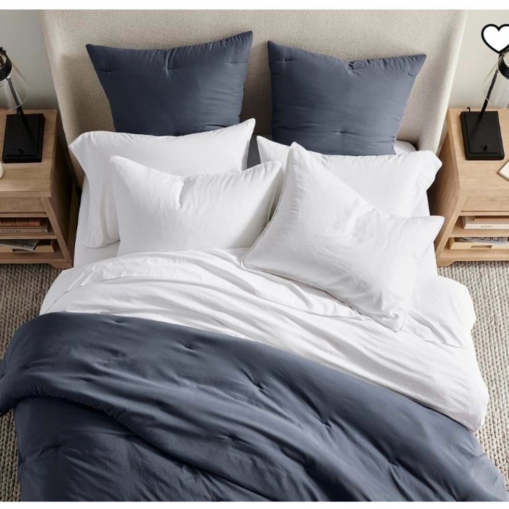 NWT Pottery Barn King Dream Comforter and 2 King Shams Set Steel Blue - Picture 4 of 9